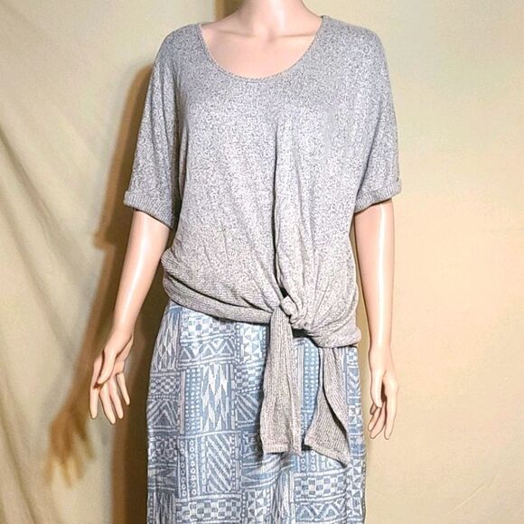 PerSeption concept Heather grey side tie blouse - Picture 3 of 7